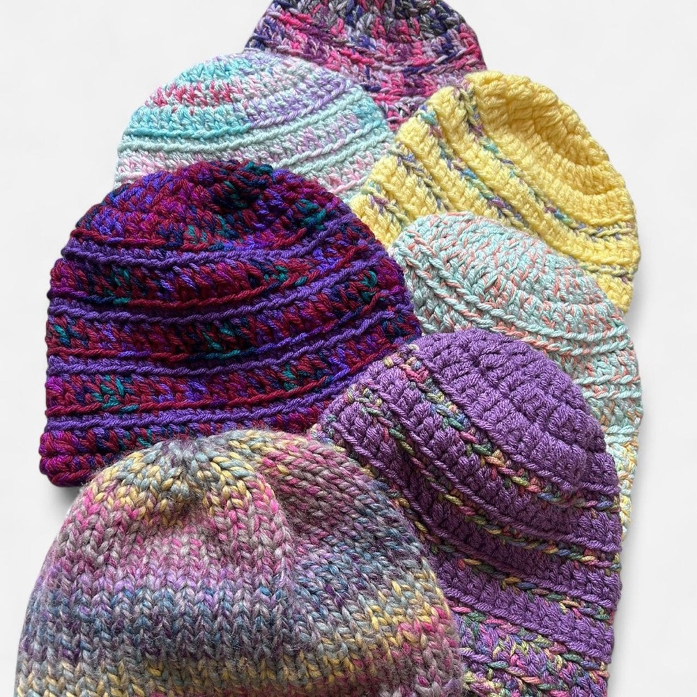 Multicolor Hand Knit Beanie - Picture 2 of 2